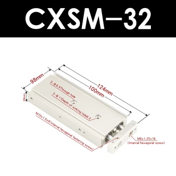 CXSM32 Dvigubai polių biaxial cilindrų CXSM 3210/15/20/25/30/35/40/45/50 s smulkaus kalibro magnetinis set-top cilindrų CXSM32-100S