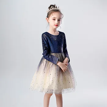 3-12Y Merginos Princesė Suknelė 2020 M. Pavasarį, Rudenį Prekės Žvaigždėtą Dalyje ilgomis Rankovėmis Suknelė Mergina Kostiumas Vaikų Saldus Mielas Suknelė