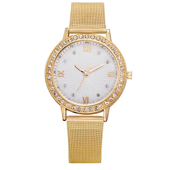 Prabangus Akių Diržas Relogio Feminino Laikrodžiai Elegantiškas Ponios Rose Aukso Lydinio Diržo Kvarciniai Laikrodžiai Diamond Apyrankės