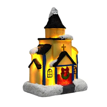 Kalėdų Mini Žėrintis Namo Puošyba, LED Mirksi Dervos Namas su Spalvinga Šviesos Kalėdų Vakarėlį Namuose Šviesos Apdaila
