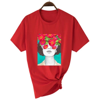 Mados korėjos Stiliaus Nauja, T-shirt Šiuolaikinės Girly Grafinis Harajuku Išskirtinį Trumpas Rankovės Vasaros Laisvalaikio moteriški marškinėliai, O-kaklo Marškinėlius