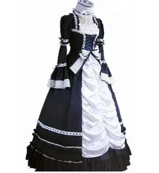 (LD018) ilgomis Rankovėmis Gothic Lolita Pietų Bell Suknelė Gotikos Viktorijos Kamuolys Suknelė Fancy Dress Prom Helovinas Kostiumas Šalis