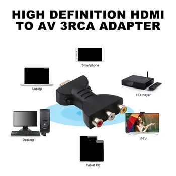 AV Skaitmeninio Signalo HDMI suderinamus Į 3 RCA Audio Adapter Component Keitiklis, Vaizdo Garso Adapteris AV Component Skaičiuoklė