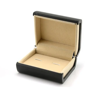 UJOY juoda/ruda rankogalių segtukai lauke klasikinis dizainas plastikinę dėžutę, Aksomo, vidinis dovanų dėžutėje CTB002&001