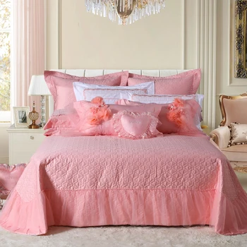 2019 Pink rose Žakardo vestuvių patalynės komplektai 4/6/9pcs karalienė king size antklode padengti nustatyti nėrinių prabanga patalynė, lovatiesė