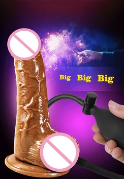 Super Didelis Pripučiamas Tikroviškas Dildo Su Siurbtuko Netikras Penis Pripučiami Butt Plug Analinį Vibratorių Moterų Penis Sekso Produktai