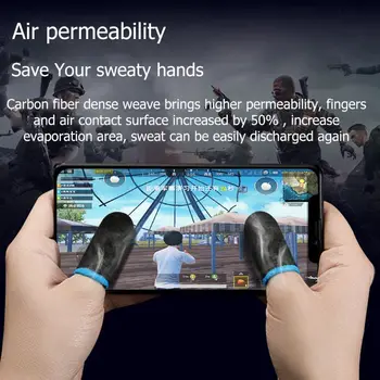 Kvėpuojantis Mobiliųjų Žaidimų Valdiklis Ekraną Pirštu Rankovės Touch Sukelti PUBG R9JA