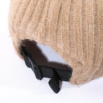 Žiemos Skrybėlę Mielas Pliušinis Meškinas Storu Šiltas Vilnonis Pompon Vaikams Laisvalaikio Vientisos Spalvos Dangtis Megzti Beanie Skrybėlės