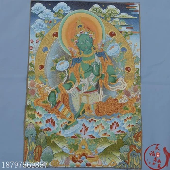 Kalėdų Thangka Zangka brokatas šilko tapybos, siuvinėjimo Tibeto Buda Žalioji Tara Guanyin Bodhisatvos helovinas