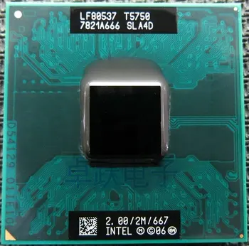 Originalus intel PROCESORIAUS nešiojamas kompiuteris Core 2 Duo T5750 procesorius, 2M Cache/2,0 GHz/667/Dual-Core Lizdas 479Laptop procesorius GM45/PM45