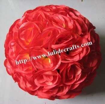 SPR 50cm vestuvių dirbtinio šilko gėlių kamuolys plastiko, vidinės-vyno raudona-bučiavosi kamuolys vestuvių papuošalai