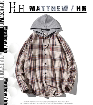 2020 NAUJAS MATTHW/HH vyriški medvilniniai sporto atsitiktinis marškiniai, paltai street wear gobtuvu Pledas J014