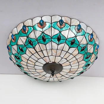 Tiffany apšvietimo Europos stiliaus shell lubų šviestuvas lubų kambarį LED