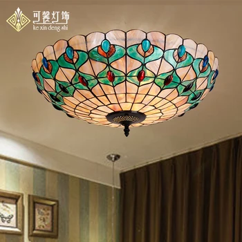 Tiffany apšvietimo Europos stiliaus shell lubų šviestuvas lubų kambarį LED
