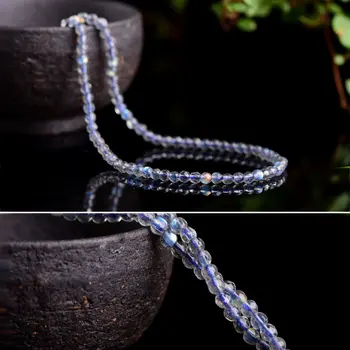 Natura Labradoras Akmens Karoliukai už Karoliai, Apyrankės Fine Jewelry Išvadas PASIDARYK pats 3mm, 4mm