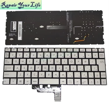 JP UK Apšvietimu klaviatūras ASUS Zenbook 13 UX334 UX334FL UX334FA šviesiai mėlynos spalvos nešiojamojo kompiuterio klaviatūra 0KNB0 1620JP00 162HJP00 naujų darbų