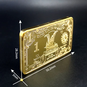 USD 1Dollar tauriųjų metalų 24k Gold Bar Amerikos Metalo Monetos, Aukso Barai USD