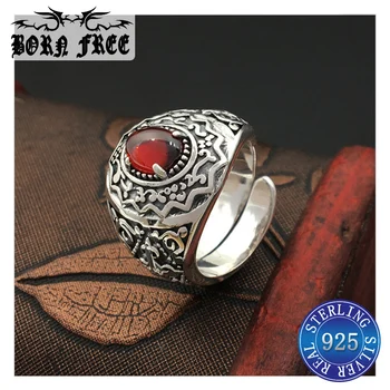 925 sterlingas sidabro žiedai moteris su raudona akmens retro derliaus žiedai bijoux ringen žavesio didmeninė žiedas derinys mados juvelyrika