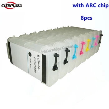 CISSPLAZA 8PCS suderinama HP70 daugkartiniai rašalo kasetė Z2100 Z5200 DesignJet Fa su LANKU chip 130ML