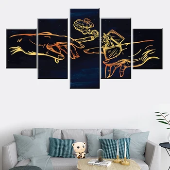 Anotacija 5 skydelis drobės žiebtuvėlis ir cigarečių sienos meno gyvenimo kambario, miegamasis dekoratyvinio meno plakatas