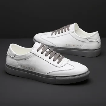 Valdybos batai 2020 m. rudenį nauji vyriški balti odiniai laisvalaikio bateliai maži balti bateliai sporto vyriški batai