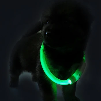 Led USB Šunų Antkaklis Naminių Šunų Antkaklis Naktį Šunų Antkakliai Žėrintis Šviesos Įkraunamas LED Naktį Saugos Mirksi Švyti