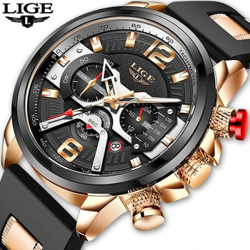 2021 LIGE Naują Atsitiktinis Sporto laikrodis Vyrams Top Brand Prabanga Karinės Silicagel Laikrodžiai Vyrai Laikrodžiai Mados Chronograph Laikrodis