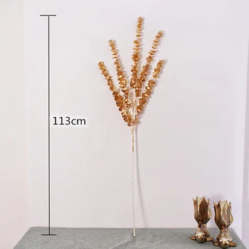 Aukso Eukalipto Lapų Modeliavimas Plastikinių Gėlių Filialas 