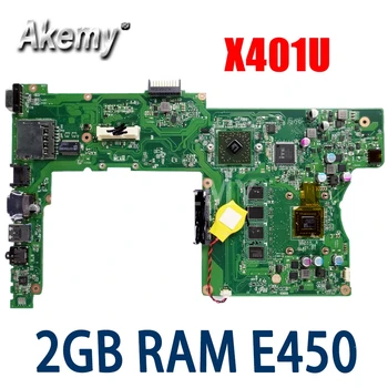 X401U-M3 E450 2GB RAM, CPU mainboard REV2.0 ASUS X401U X501U X301U Nešiojamas plokštė 90R-N4OMB1400U Testuotas