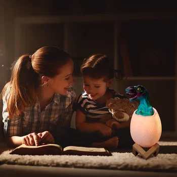3D Dinozaurai Lempa LED Nakties Šviesos Vaikų Namų Puošybai Dinozaurų Kiaušinių Šviesos USB Nuotolinis 16 Spalvų Naktiniai staleliai, Lempa Naujovė Dovana