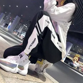 Moterų Sweatpants Korėjos Mados Aukštos Juosmens Kietas Prarasti Haremas Ziajać Jogger Atsitiktinis Krovinių Kelnės Moteriška Street Wear