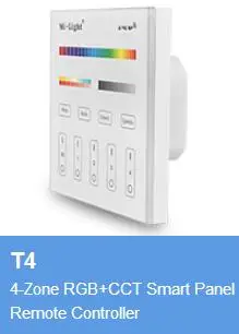 Milight AC 180-240V 220V T1 T2 T3 T4 4-Zona 2,4 GHz Belaidžio ryšio Smart Touch Panel Valdytojas RGBW RGB + BMT Šviesumo Reguliavimas