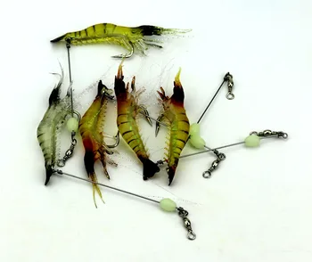 HENGJIA 20pcs 6.6 g 7.5 cm noctilucent krevečių minkšti plastikiniai žvejybos suvilioti lydeka kablys stendai žvejybos masalas shad boso žvejyba, žvejybos reikmenys