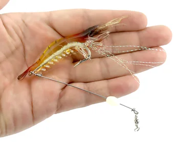 HENGJIA 20pcs 6.6 g 7.5 cm noctilucent krevečių minkšti plastikiniai žvejybos suvilioti lydeka kablys stendai žvejybos masalas shad boso žvejyba, žvejybos reikmenys