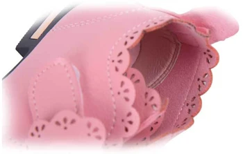 Merginos odiniai batai 2019 m. rudenį naujų vaikai vieną batai korėjos Merginos Princesė tuščiaviduriai iškirpti svogūnai atsitiktinis Anglija odiniai batai