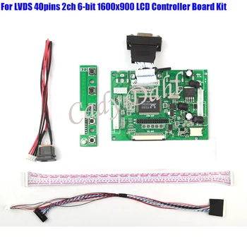Didmeninė 10 Vnt VGA, AV LVDS Valdiklio plokštės + 40 Smeigtukai Lvds Laido Rinkiniai Aviečių PI 3 1600x900 2ch 6 bitų LCD Ekranas