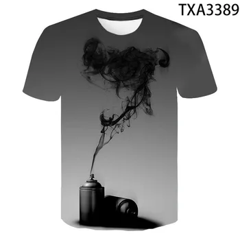 2020 Naujas Vasaros 3D T Shirts Dūmų Atsitiktinis Vyrų, Moterų, Vaikų Mados Trumpas Rankovės Berniukas mergaitė Vaikai Atspausdintas T-shirt Viršūnes Tee