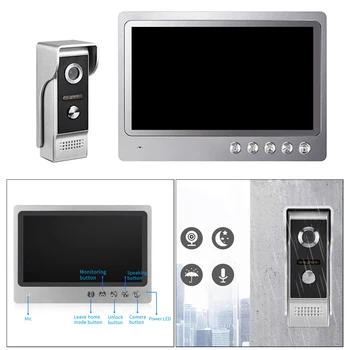 9inch Stebėti Vaizdo Pasikalbėjimo Namo Apsaugos Sistemos, Vaizdo Doorbell Duris Telefono Cam
