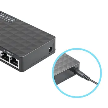 Mini POE LAN Ethernet Tinklo Desktop Switch 8 Port 10/100mbps Fast Hub Tinklo Jungiklis Koncentratorius Adapteris Aukštos kokybės Male-male
