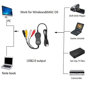 Nešiojamas USB 2.0 Analoginio Prie Skaitmeninio Audio Controller Korteles Kompiuterio, Kameros, Komponentai, Vaizdo Fiksavimo Kortelė, Skirta 