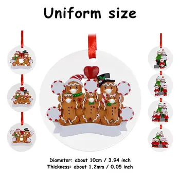 Karantino Kalėdų Medžio Apdaila 2020 Asmeninį Bear Šeimos Individualų Kalėdų Dekoravimo Rinkinį Kūrybos Dovana Šeimai