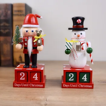 Kalėdų kūrybos mediniai graikinių riešutų kareivis Atgalinės atskaitos Kalendorius lėlės counter lentelė ekranas vaikų žaisluose ir mažų dovanėlių