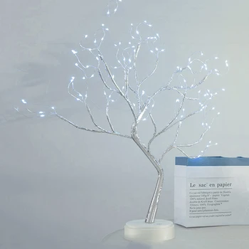 Kalėdų Šventė Dovanos, Namų Puošybai 108 LED Touch Naktį Šviesos Mini eglutę, Vario Viela, Garliava Pasakų Lempos