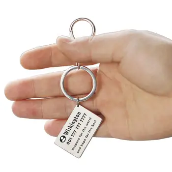 Custom keychain Asmeninį raktą, gali būti išgraviruotas tekstas anti-lost Aikštėje titano plieno klavišą Sporto pritaikoma dovana