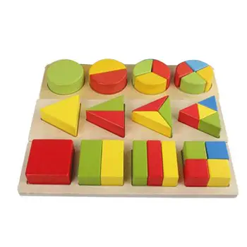 Medinės 3D Geometrinis Galvosūkiai Valdybos Formos Atitikimo Mokymosi Žaislas Vaikams