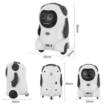 Pažangi DDG-2 DDG-3 Mini Pocket Balso Įrašymo RC Robotas Smart Diktofonas Laisvai Wheeling 360 Sukimosi Rankos Žaislai Vaikams Dovanų