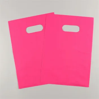 25pcs Tuščią plastikinį maišelį Papuošalų Maišelis stambių plastikinių pirkinių krepšys su rankena Smulkių Dovanų Pakavimo Krepšiai (spausdinimo logotipas reikia 200pcs)