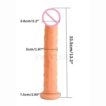 Originalus FAAK 33.5*5.6 cm ilgio minkštas dildo, didelis penis su siurbimo taurės, jokio kvapo Dong moterų masturbacija, sekso žaislai moterims