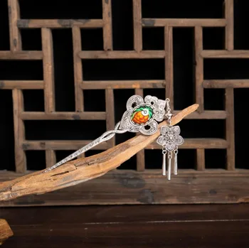 Nemokamas pristatymas Rankų darbo Retro palace cinko folk stiliaus siuvinėjimų lydinio gėlių sėkmės plokštės klasikinio Miao sidabro kietas
