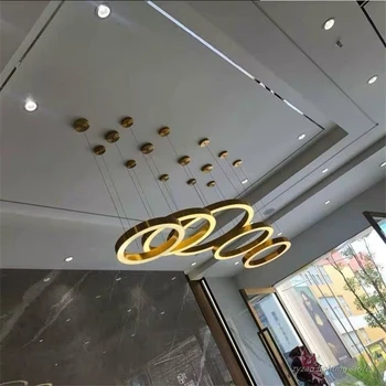 Post-moderni Prabanga LED Aukso Žiedas Sieniniai šviestuvai Biuro Drabužių Parduotuvė Villa Paprasta Hanglamp Kambarį Namų Dekoro priedai veltiniams, vilna Lempa